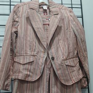 Nine West Striped Blazer - Pink and White